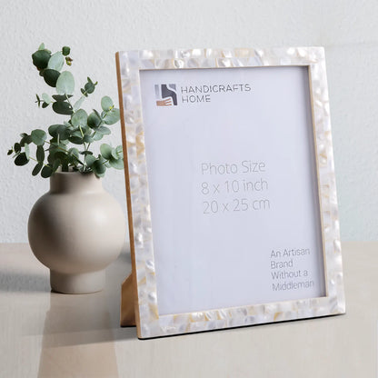 Mother of Pearl Inlay Picture Frame - White