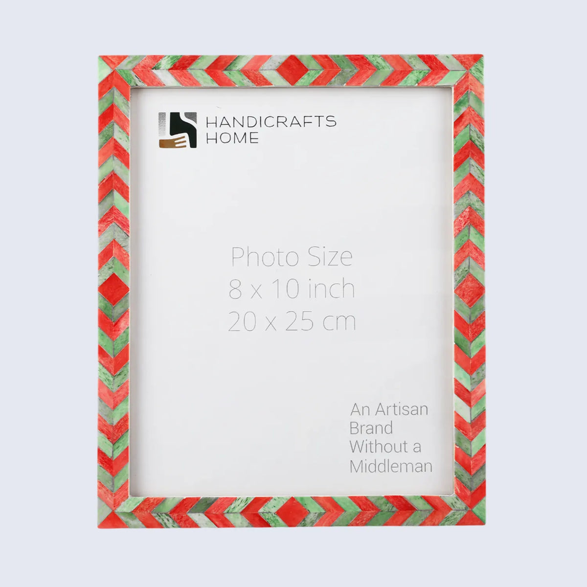 Mosaic Chevron Resin Inlay Frame - Green &amp; Red