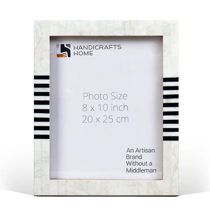 Contour Lado Modern Black &amp; White Resin Inlay Picture Frame