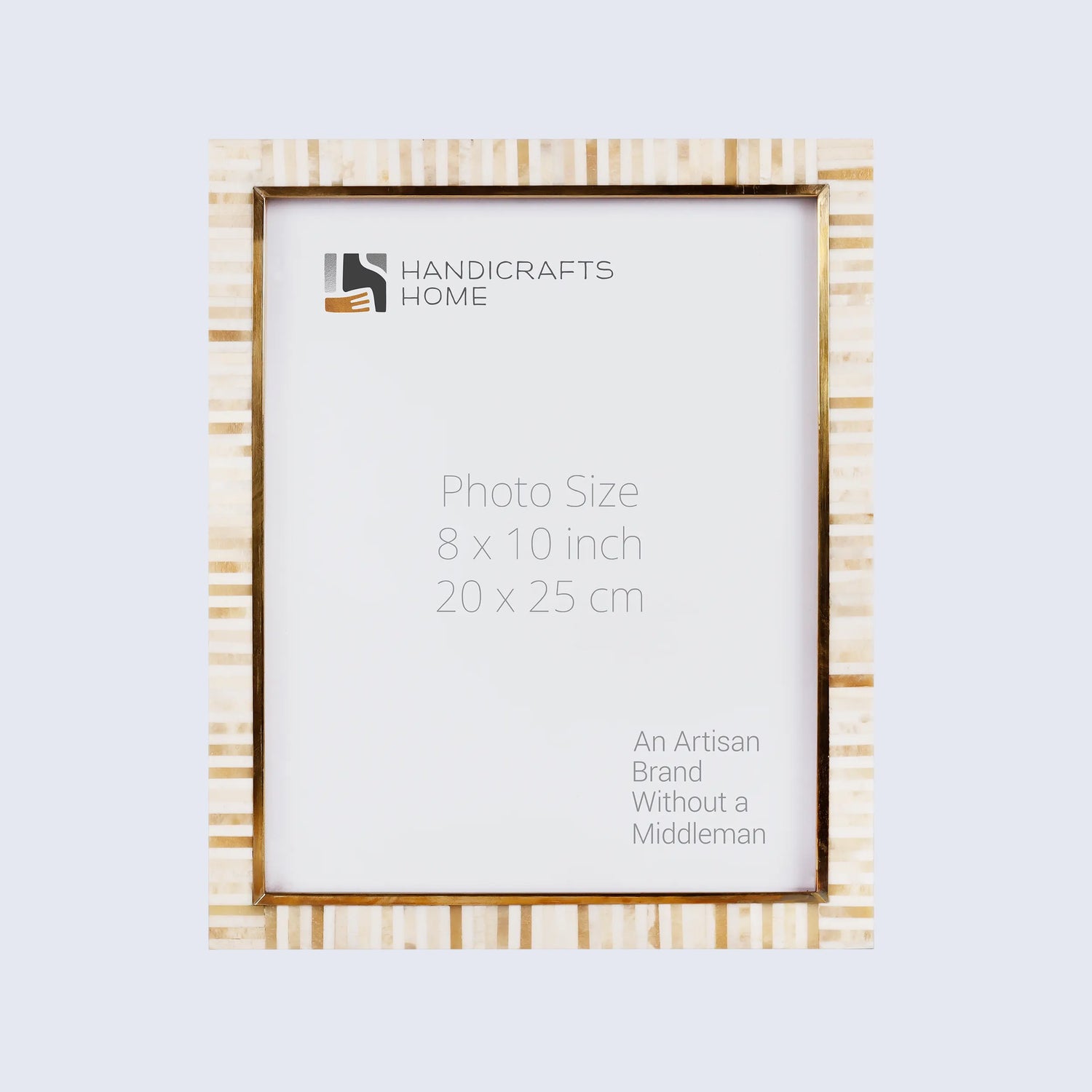 Handmade Bone Inlay and Brass Picture Frame