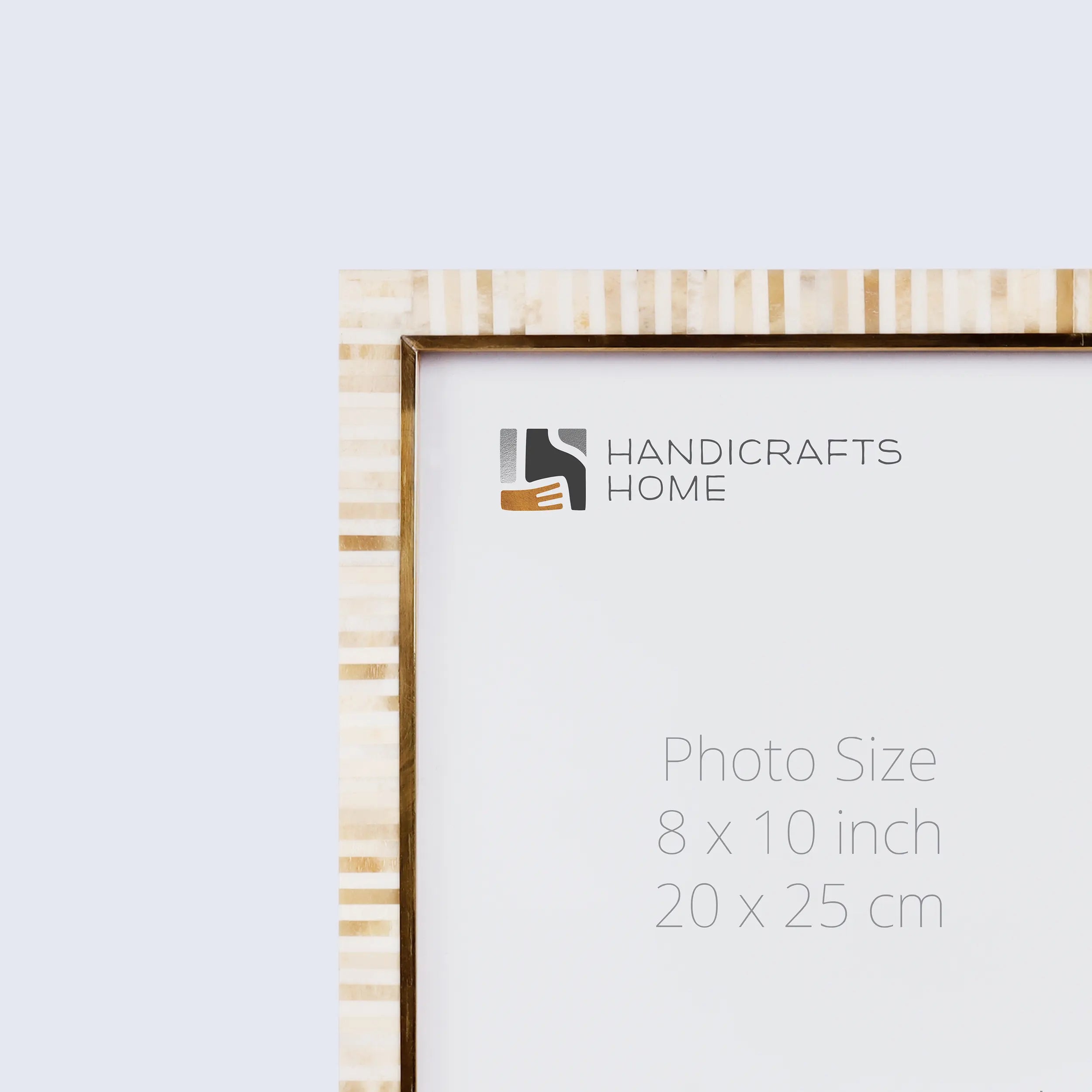 Handmade Bone Inlay and Brass Picture Frame