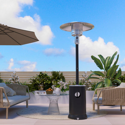 Propane Patio Heater with Table Design &amp; Wheels - 3 Colors