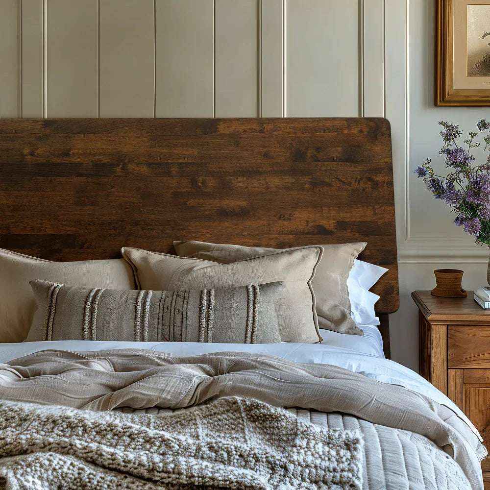 Serenity Deluxe Acacia Wood Platform Bed Frame - Multiple Finishes