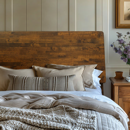 Serenity Deluxe Acacia Wood Platform Bed Frame - Multiple Finishes