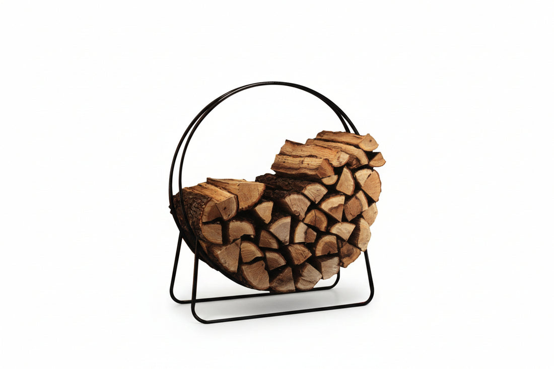 Round Circular 40-inch Steel Hoop Firewood Log Storage Rack