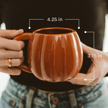 Cream Pumpkin 19 oz Figural Coffee Mug