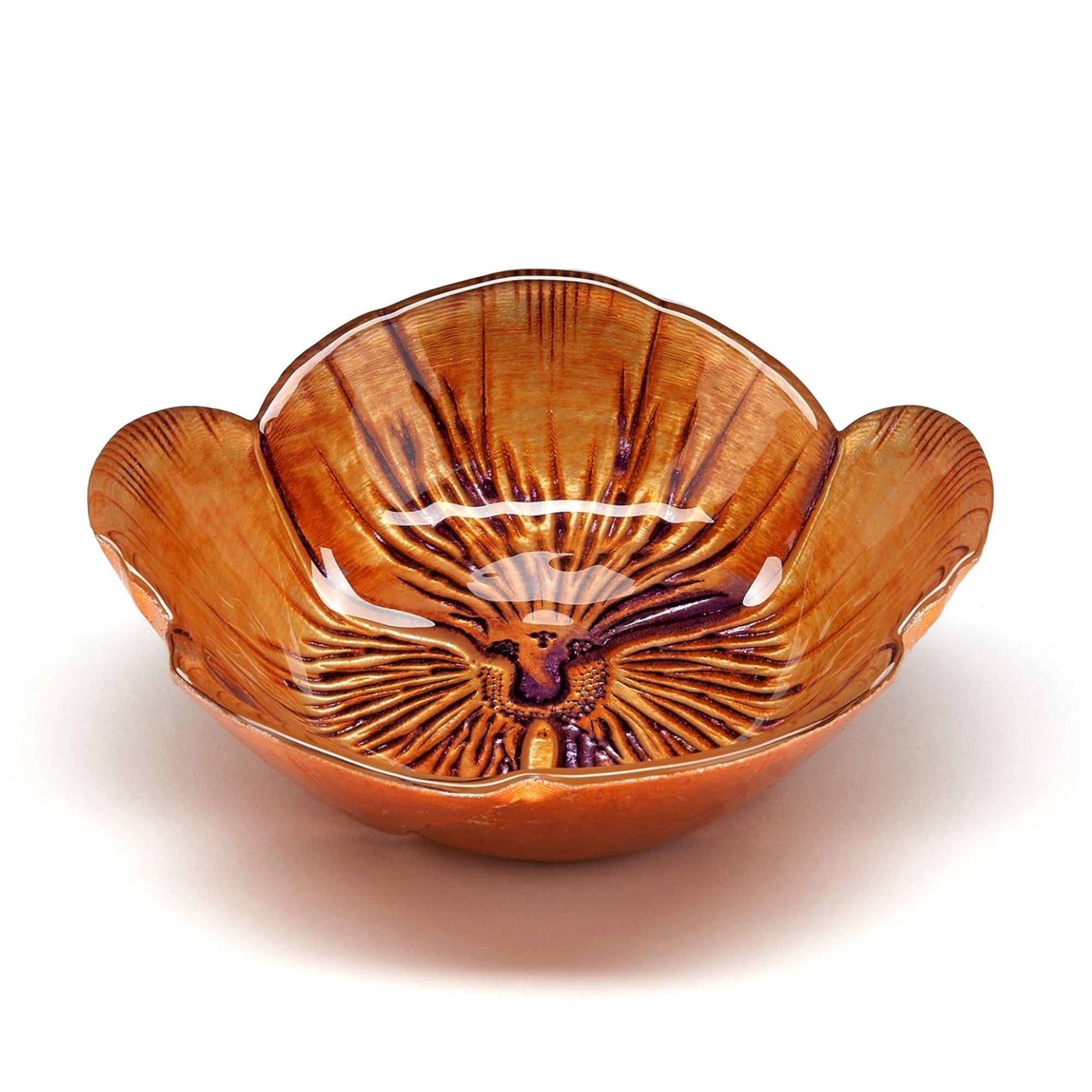 PANSY 6" Copper/Purple Bowls - Set of 4