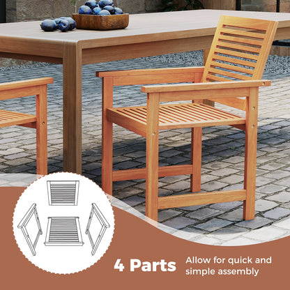 Set of 2 Wooden Patio Chairs