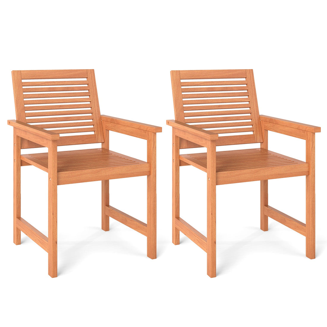 Set of 2 Wooden Patio Chairs