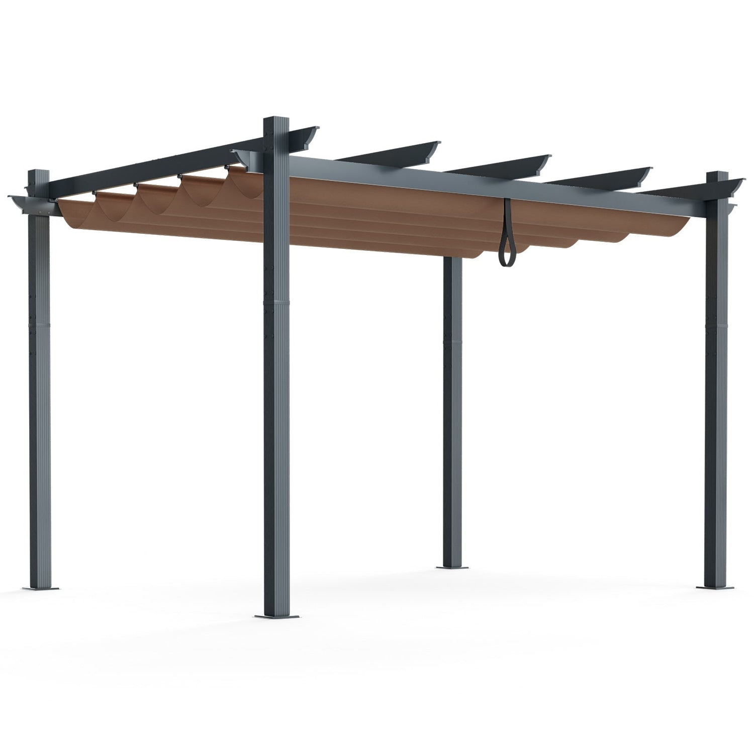 10 x 12 Feet Outdoor Pergola with Retractable Canopy - 3 Colors