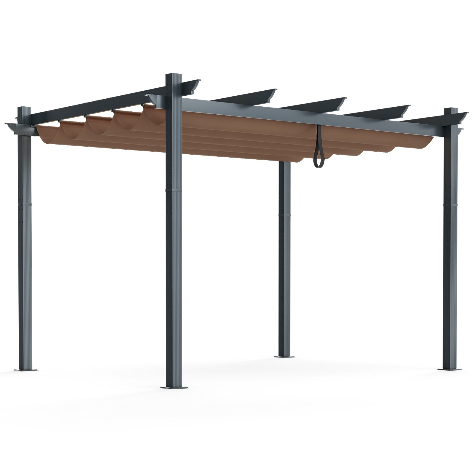10 x 12 Feet Outdoor Pergola with Retractable Canopy - 3 Colors