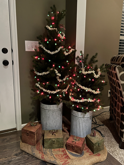Artifical Spuce Tree in Galvanized Metal Pot - 39", 47"