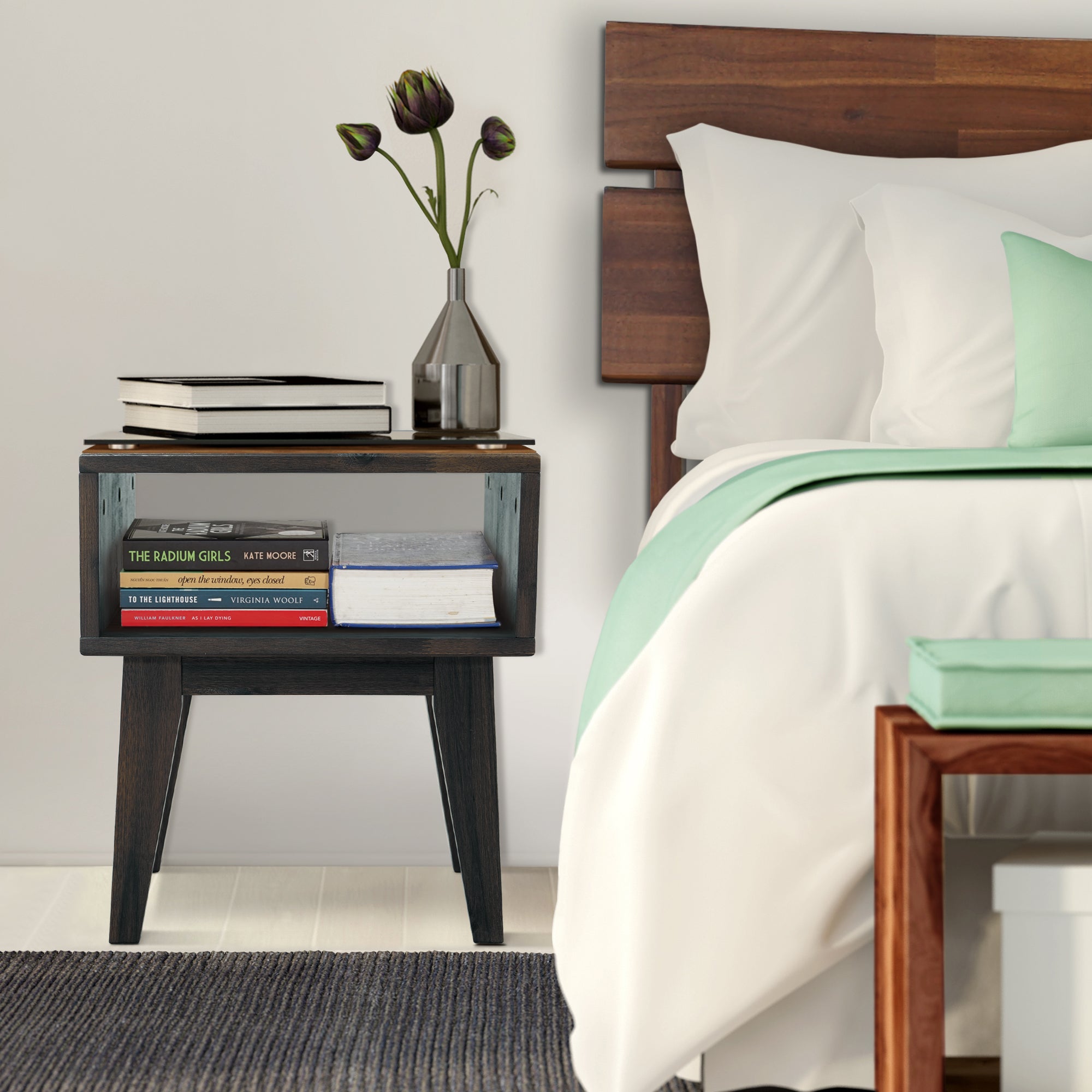 Serena Solid Acacia Wood Nightstand - 6 Colors