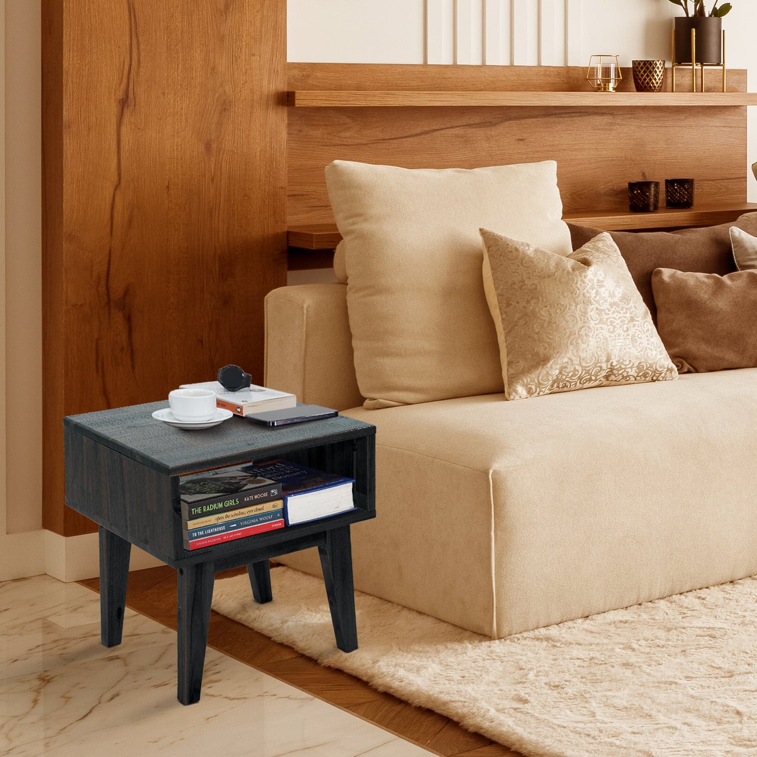 Serena Solid Acacia Wood Nightstand - 6 Colors