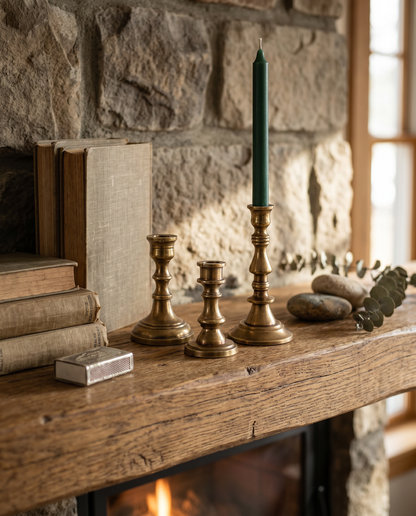 Antique Brass Mini Taper Candle Holders