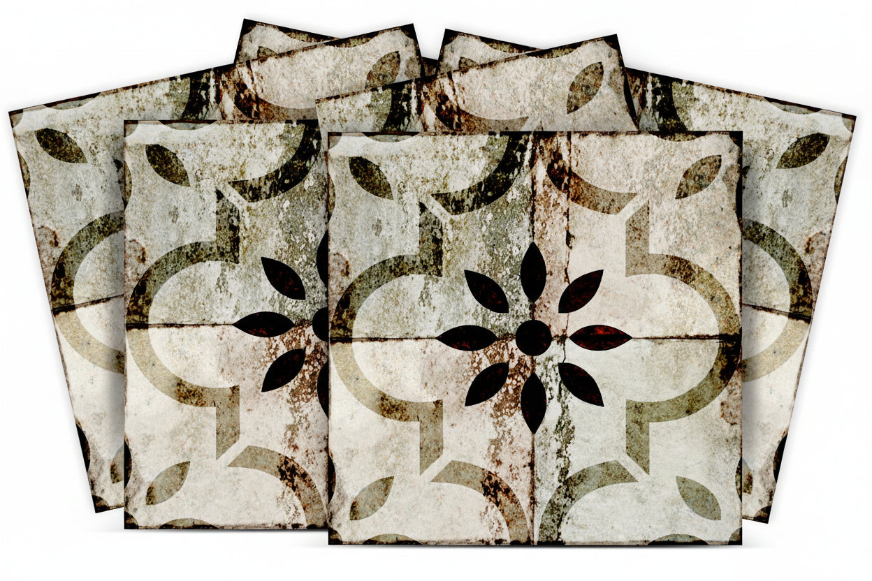 Bronze with Black Pattern Decorative Tile - Model R25