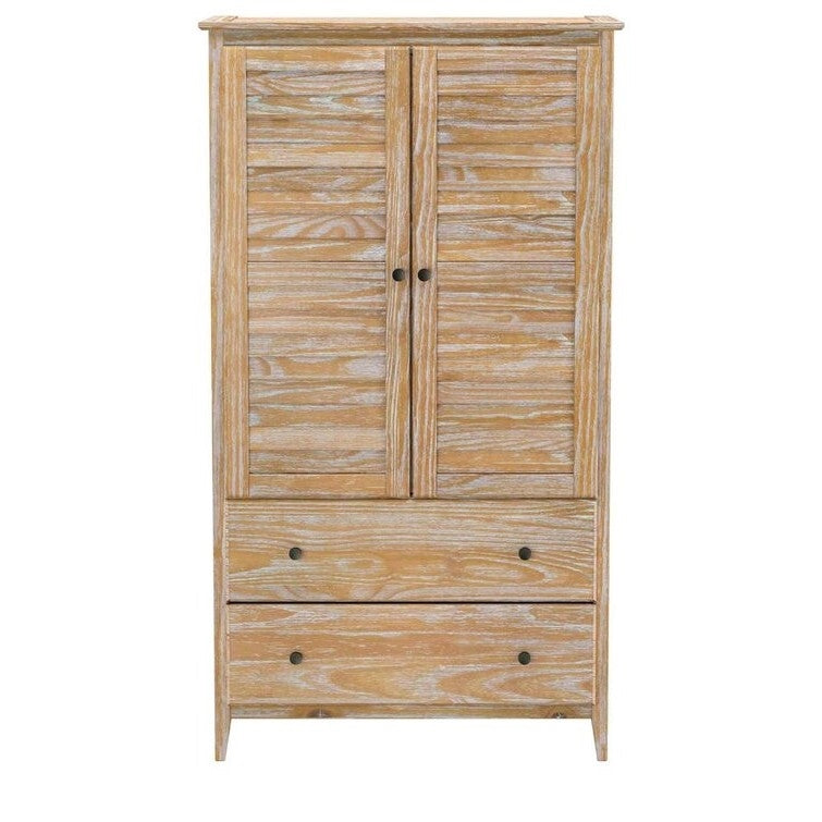 Solid Pine Armoire in Distressed Driftwood