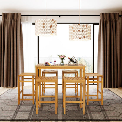 Outdoor/Indoor Bar Height Acacia Wood Table