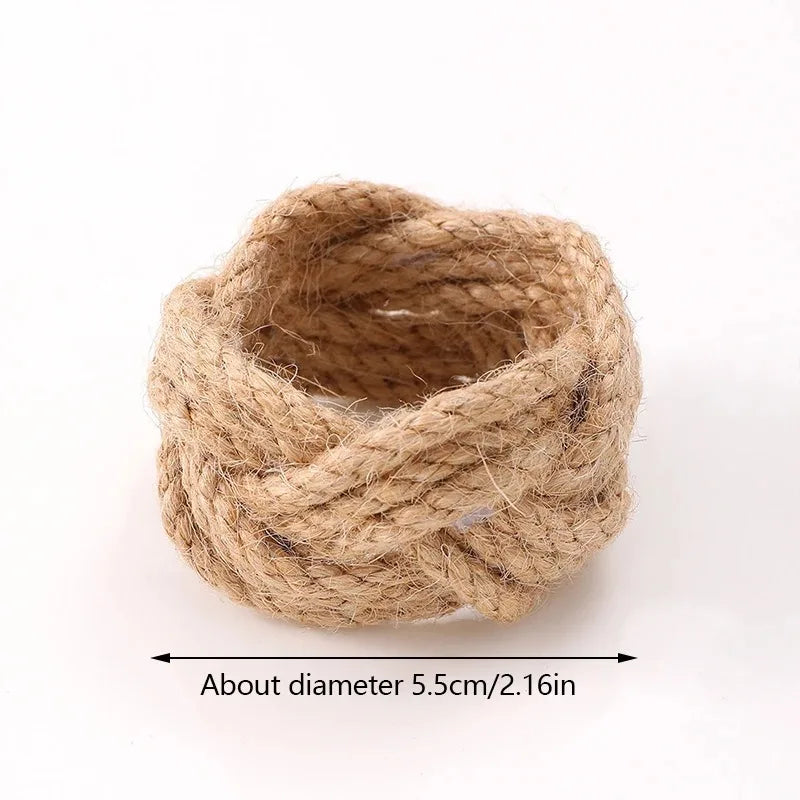 Natural Burlap Napkin Rings - 6/12/18 Piece Set