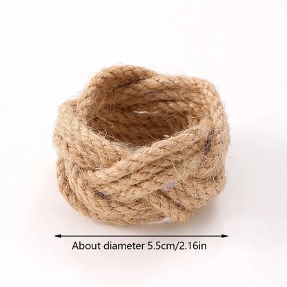 Natural Burlap Napkin Rings - 6/12/18 Piece Set