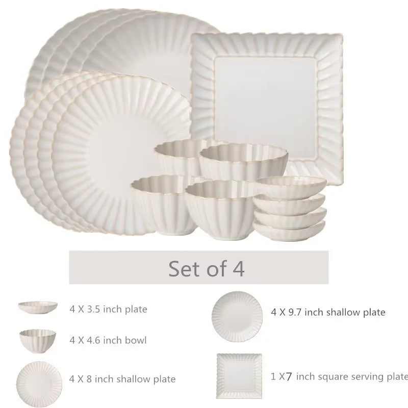 Scalloped Edge Dinnerware in Antique Ivory