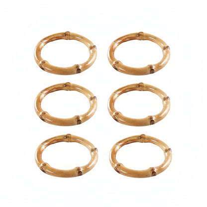 Handmade Natural Bamboo Napkin Rings - 6 Piece Set