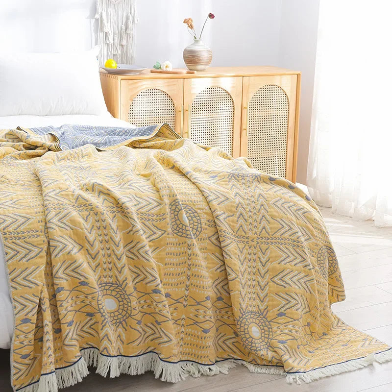 100% Cotton Colorful Gauze Blankets