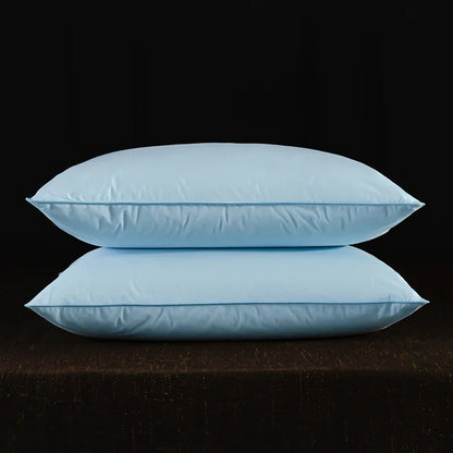 2 Pc Set - Goose Down Feather Pillow for Sleeping - 100% Cotton Shell, Standard Queen Size