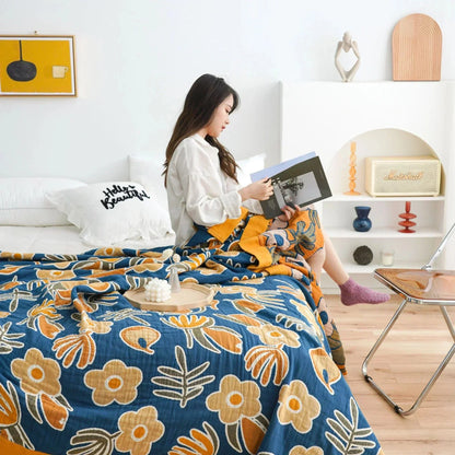 100% Cotton Colorful Gauze Blankets