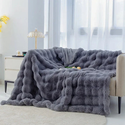 Super Soft Imitation Rabbit Fur Blankets &amp; Pillow Covers