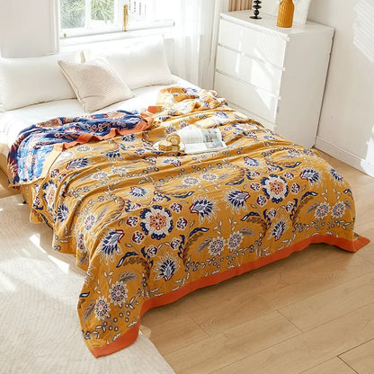 Boho Mandala Reversible Gauze Blankets - 100% Cotton - Multiple Colors
