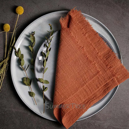 Large Rustic Cotton Gauze  Napkins - 10 Pc - Multiple Colors