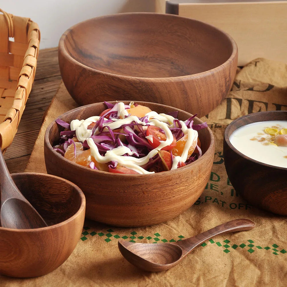 Acacia Wood Serving Bowls - Multiple Sizes