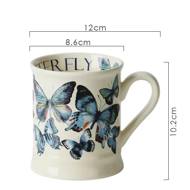 European Floral Porcelain Mugs