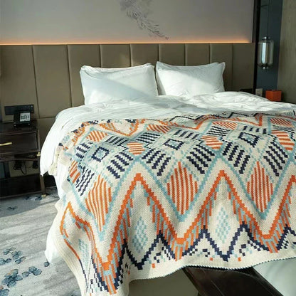 Cozy Lightweight Boho Pattern Throw - 2 Colors