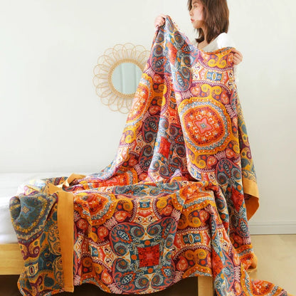 100% Cotton Colorful Gauze Blankets