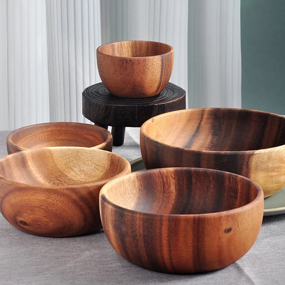Acacia Wood Serving Bowls - Multiple Sizes