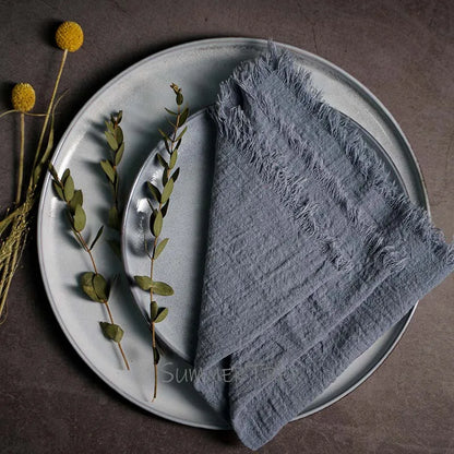 Large Rustic Cotton Gauze  Napkins - 10 Pc - Multiple Colors