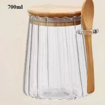 Aramé Glass Jars with Wooden Lids