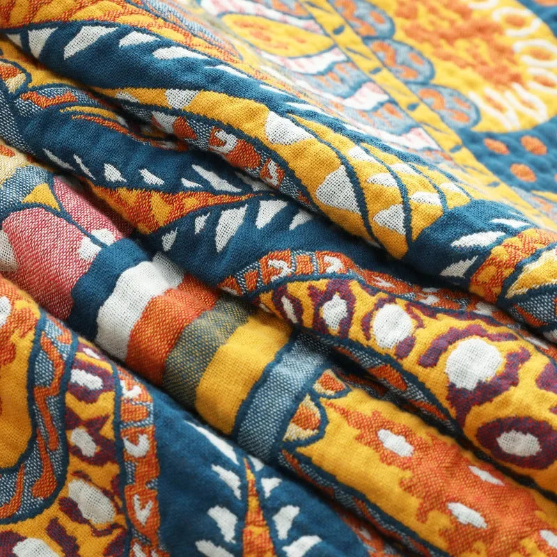 Yellow Mandala Gauze Quilt - 100% Cotton