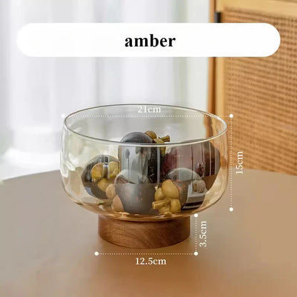 Amber Acacia Glass Bowl