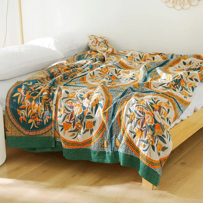 100% Cotton Colorful Gauze Blankets