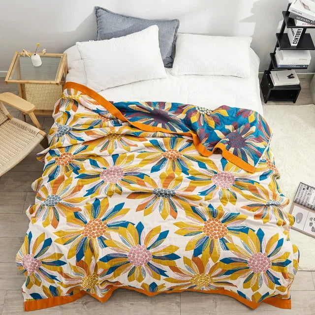 Boho Mandala Reversible Gauze Blankets - 100% Cotton - Multiple Colors