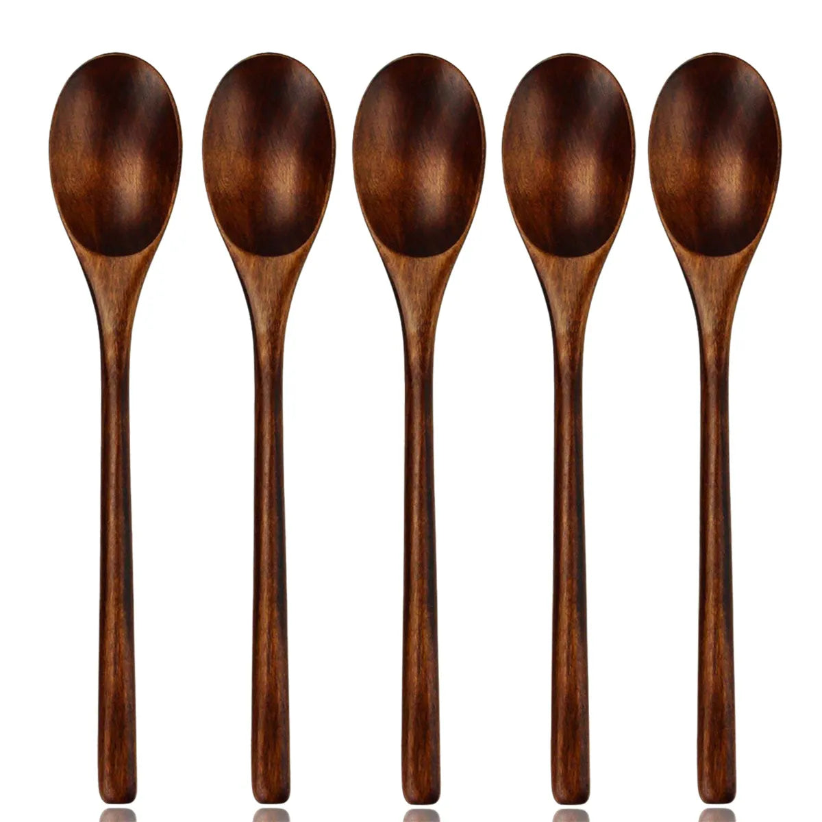 Wooden Soup Spoons Tableware Set - 5 Pc