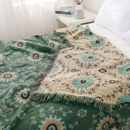 100% Cotton Reversible Throw- Multiple Colors