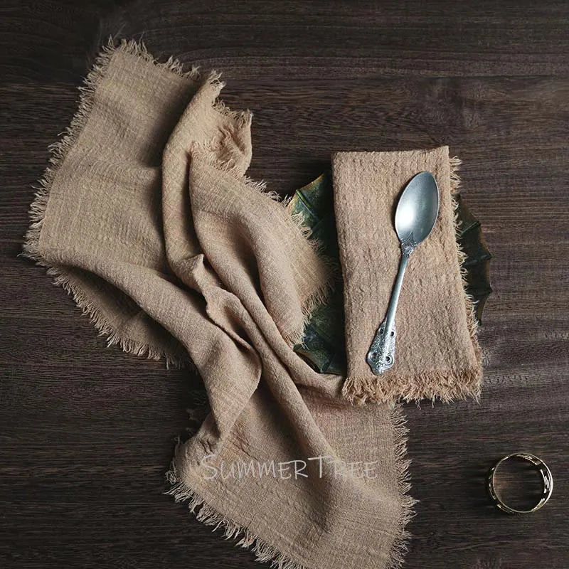 Large Rustic Cotton Gauze  Napkins - 10 Pc - Multiple Colors