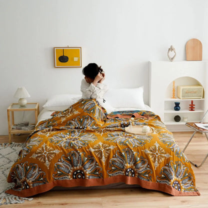 100% Cotton Colorful Gauze Blankets