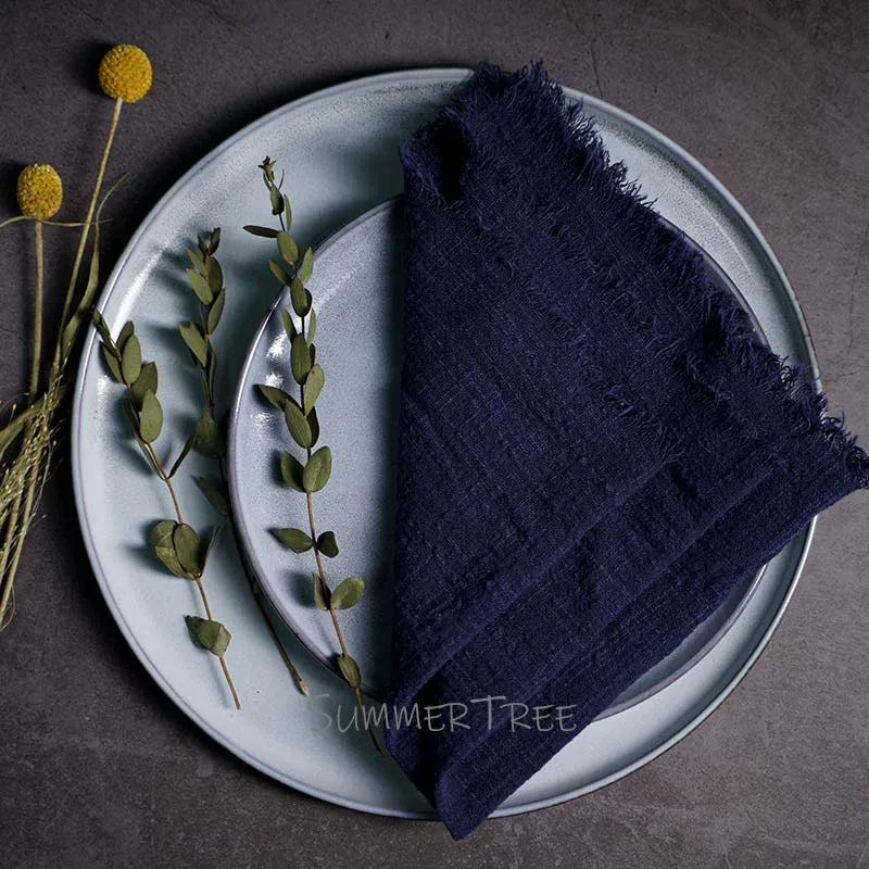 Large Rustic Cotton Gauze  Napkins - 10 Pc - Multiple Colors