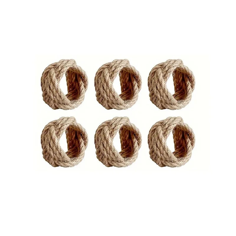 Natural Burlap Napkin Rings - 6/12/18 Piece Set