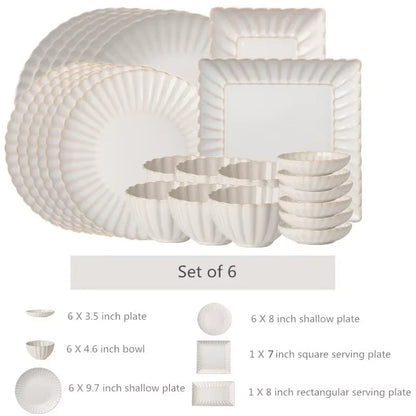 Scalloped Edge Dinnerware in Antique Ivory